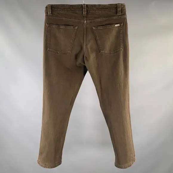 LORO PIANA Size 34 Brown Heather Cotton Blend Straight Casual Pants
